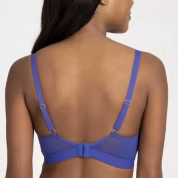 All You Lively Mesh Trim Bralette, Wireless, Color Clamatis Blue, 34D/DD - Picture 2 of 10